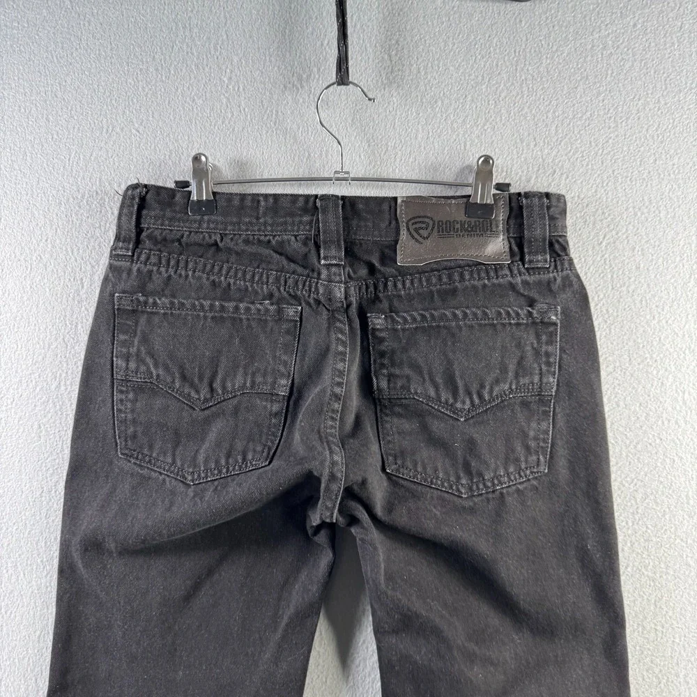 Rock & Roll Cowboy Jeans Mens 30x34 (Fits 30x32) Black Revolver Slim Straight